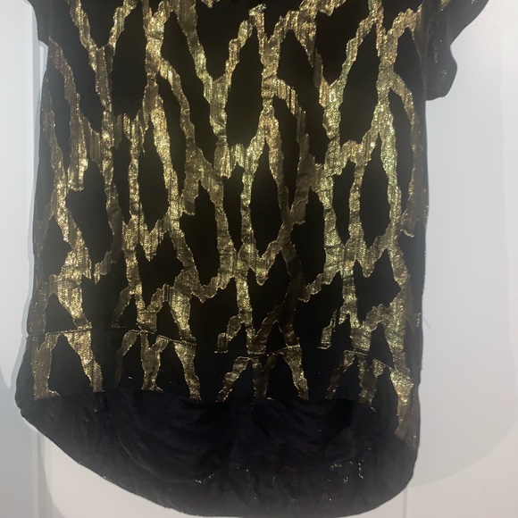 MYNE Black & Gold Silk Tunic Blouse - Picture 3 of 5